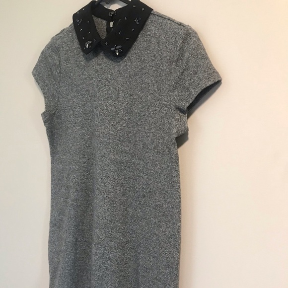 EUC Loft Peter Pan Collar Bejeweled Gems Dress - Picture 6 of 8